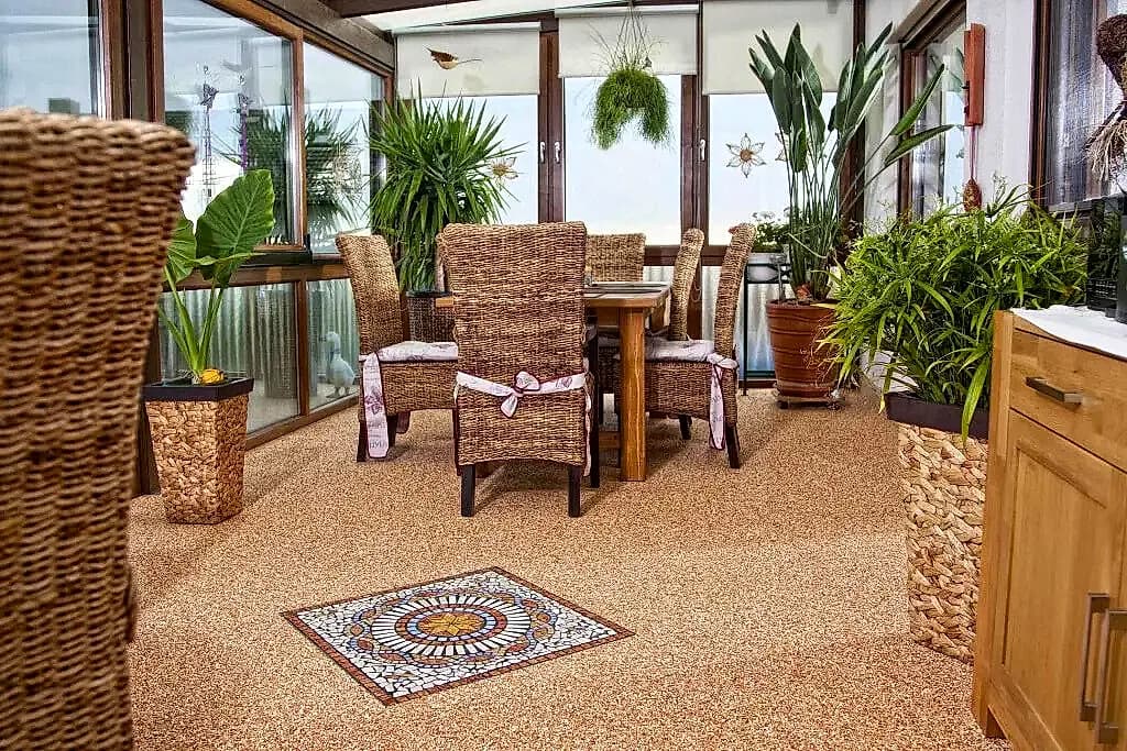Marbre concassé, Terrasse