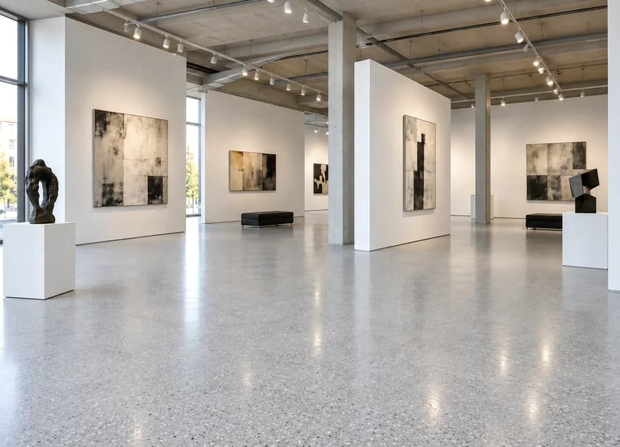 Galerie mit Epoxidharzboden