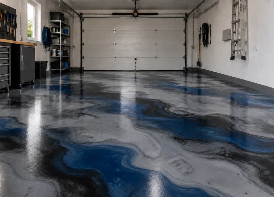 Garage mit Epoxidharzboden