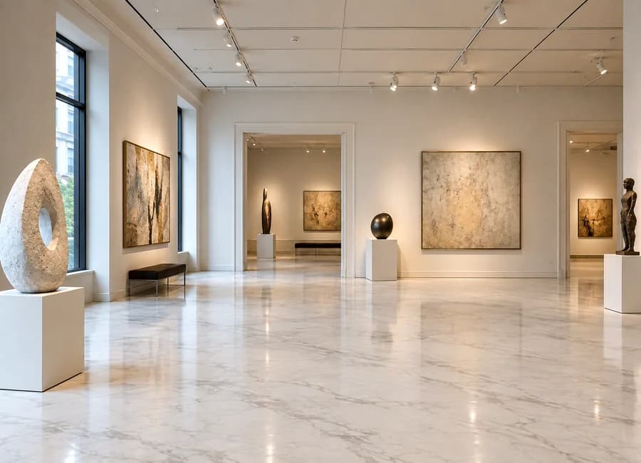Museum mit Epoxidharzboden