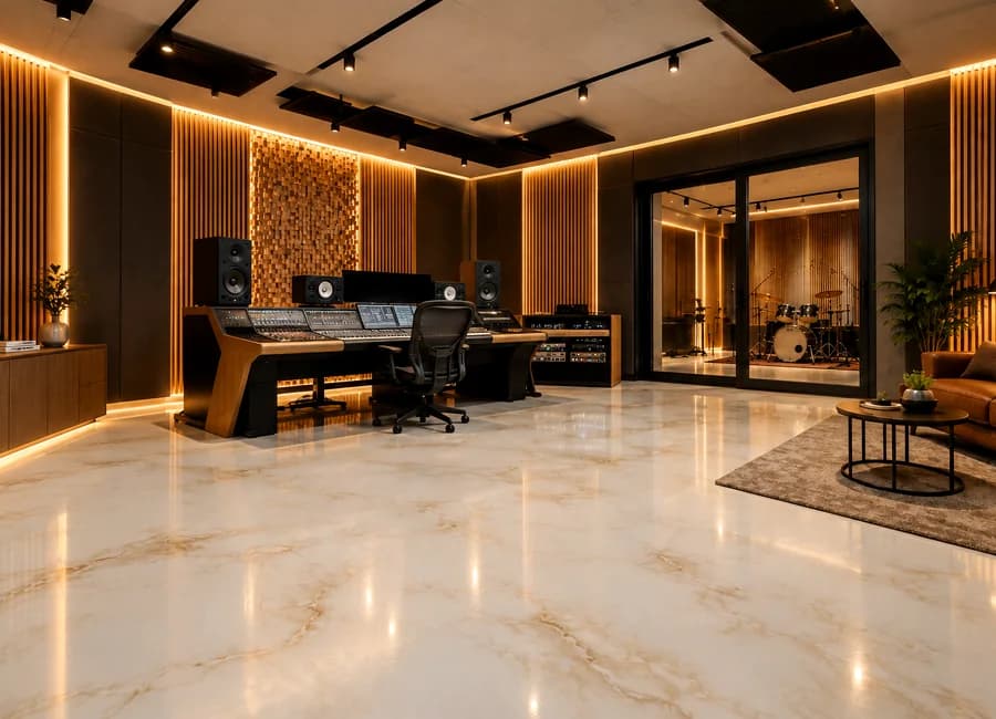 Tonstudio mit Epoxidharzboden